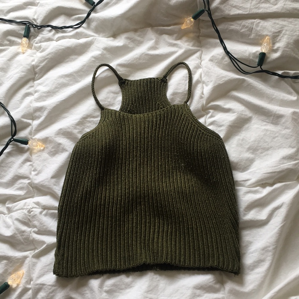 Olive halter top